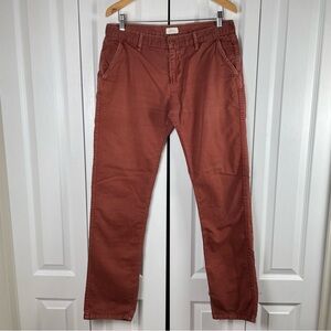 Apolis x Global Citizen Chino Pants Men’s 34 Burnt Red Orange 100% Cotton USA